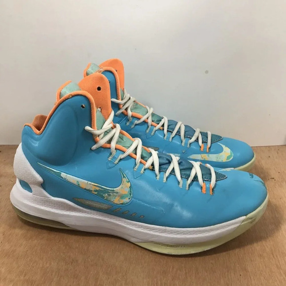 Nike KD 5 Easter Basketball Sneakers Blue Low Top Athletic 554988-402 Size 11 - Picture 1 of 10